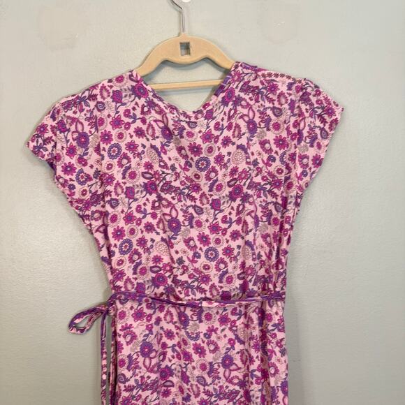 Sea Lustre Havana Maxi Wrap Dress S/M Pink Floral Ruffle Boho Cottagecore Beach - Picture 4 of 9